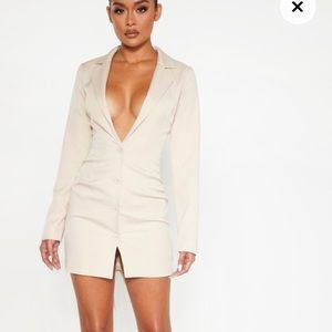 Lace Up Blazer Dress